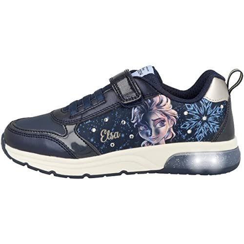 Geox Dziewczęce J Spaceclub Girl D Sneakersy, Navy Platinum, 24 EU, Navy Platinum, 25 EU