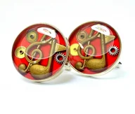 Spinki do mankietów i krawatów - SPINKI - Nutki (czerwone) - miniaturka - grafika 1