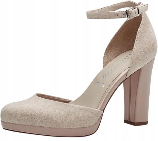 TAMARIS DAMSKIE CZÓŁENKA BEŻOWE NA OBCASIE 39 Ż_H