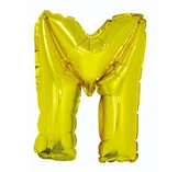 Balony i akcesoria - Balon foliowy "litera M" ZŁOTA 35cm) - miniaturka - grafika 1