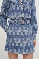 Spódnice - Barbour spódnica jeansowa kolor niebieski mini ołówkowa - miniaturka - grafika 1