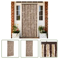 Zasłony - The Living Store Zasłona przeciw owadom szenilowa beżowo-jasnobrązowa 90x200 cm - miniaturka - grafika 1