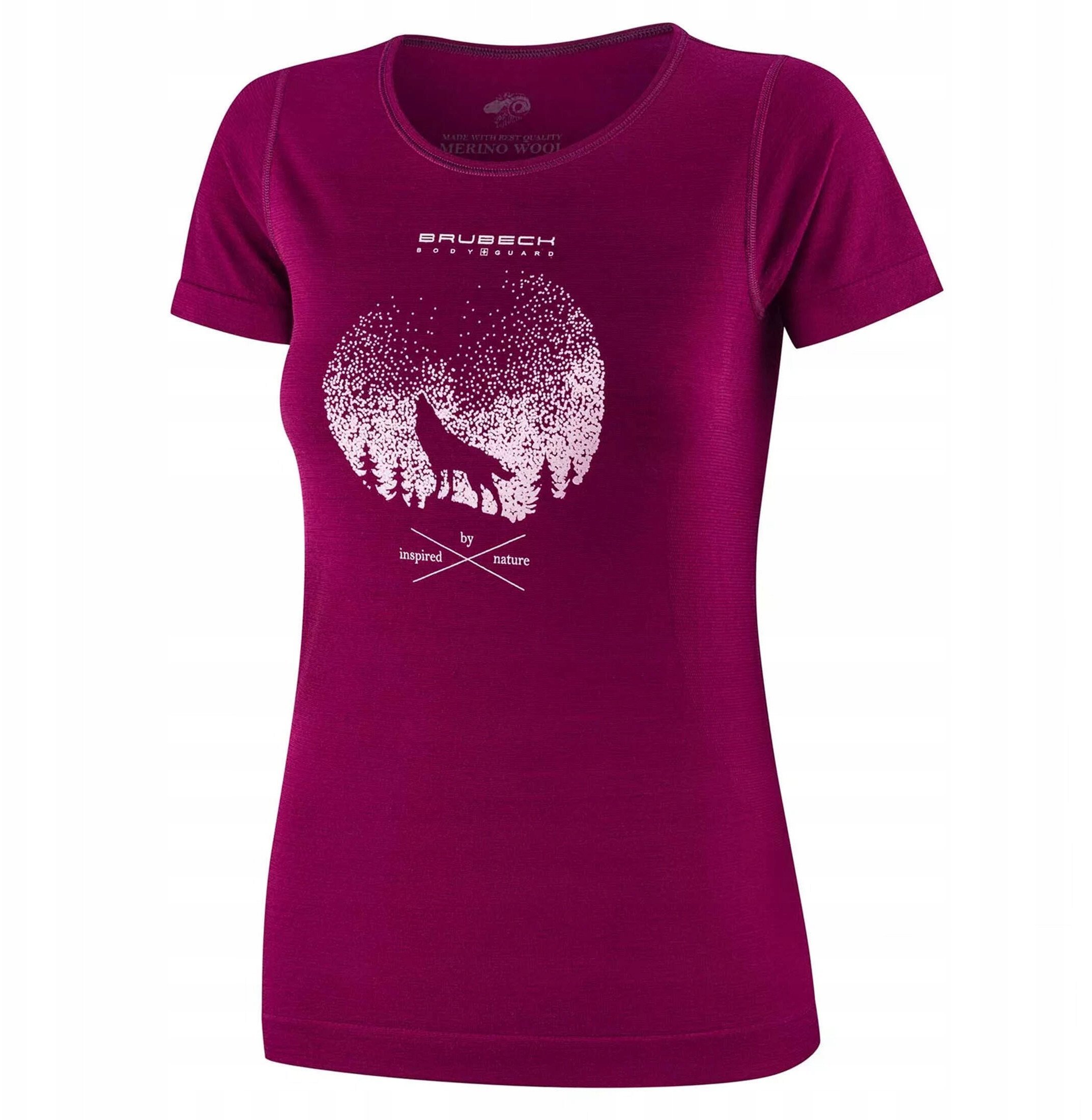 SS1272W Koszulka damska z krótkim rękawem OUTDOOR WOOL PRO śliwkowy M - WILK 4