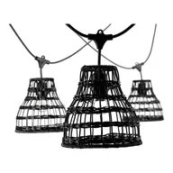 Lampy ogrodowe - Klosz do girlandy CRETE R2 czarny pleciony 5 sztuk do zestawu 18cm - miniaturka - grafika 1