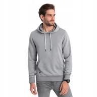 Bluzy męskie - Bluza męska z kapturem basic szary melanż wygodna Ombre OM-SSBN-0120 V1 XXL - miniaturka - grafika 1