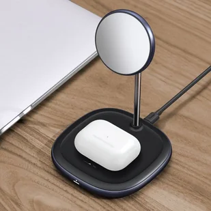 Baseus 2w1 bezprzewodowa ładowarka Qi / uchwyt magnetyczny bezprzewodowa ładowarka Qi do MagSafe 10W czarny (WXSW-C01) - Ładowarki do telefonów - miniaturka - grafika 12