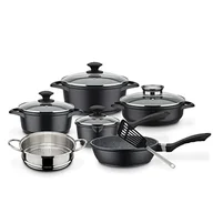 Zestawy garnków i patelni - Gsw Gourmet Granit Zestaw Garnków I Patelni Aluminium Szkło - miniaturka - grafika 1