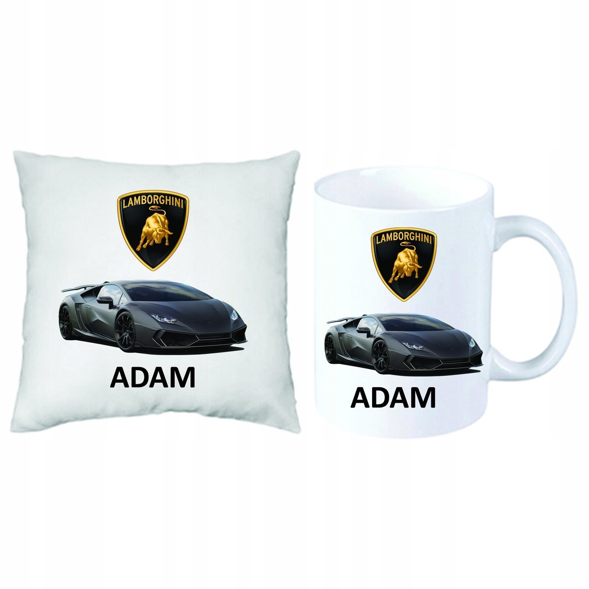 ZESTAW PREZENT PODUSZKA + KUBEK Lamborghini Auto