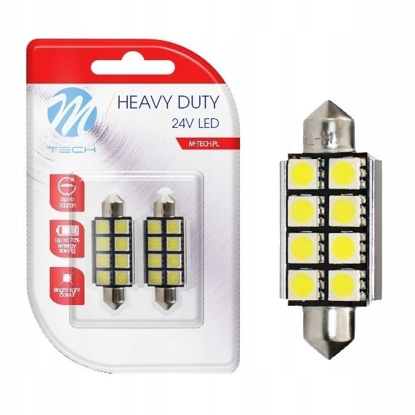 Żarówki C5w Led 41mm Canbus Dioda Biała 24v Tir