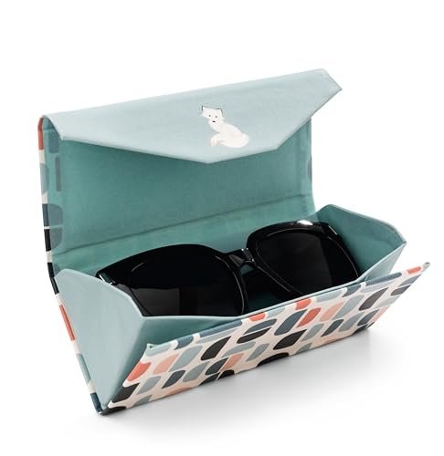 Pokrowiec na okulary Lis Polarny Vanja skladany w formie twardej etui PU 16x6,5x6,5 cm niebieski - Etui na okulary, pudełko na okulary, wytrzymałe i twarde, praktyczna ochrona na okulary