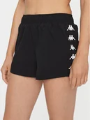 Spodenki damskie - Kappa Szorty sportowe 312087 Czarny Regular Fit - miniaturka - grafika 1