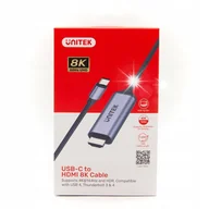 Kamery cyfrowe - akcesoria - Adapter Unitek USB-C - HDMI 2.1 8K 60Hz 1,8m szary - miniaturka - grafika 1