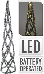 Choinka świąteczna 40 LED ze śniegiem piramida dekoracyjna 80 cm zielony - Oświetlenie świąteczne - miniaturka - grafika 1