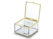 Pudełka i szkatułki - Szkatułka kwadratowa, lustrzana PEONY ML26, złota / MOON IN THE ROOM - miniaturka - grafika 1