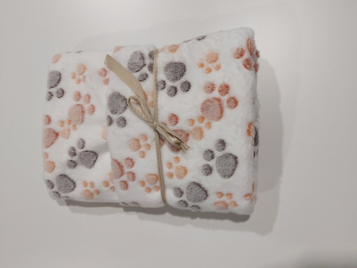 Kocyk Futerko Łapki szaro brązowe