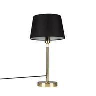 Lampy stojące - QAZQA Lampa stołowa regulowana złota/mosiądz klosz czarny 25cm - Parte - miniaturka - grafika 1
