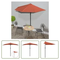 Parasole ogrodowe - The Living Store Półparasol balkonowy - aluminium - terakota - 270x144x222 cm - Parasol Balkonowy - miniaturka - grafika 1