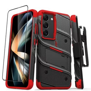 Etui ZIZO Bolt do Samsung Galaxy S23 Czarno-czerwony + Szkło hartowane 9H - Etui i futerały do telefonów - miniaturka - grafika 1