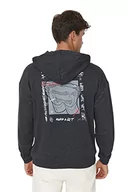 Bluzy męskie - Trendyol Męska bluza z kapturem oversize z dzianiny, Antracytowy melanż, M - miniaturka - grafika 1