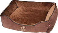 Legowiska dla psów - Legowisko dla psa kota Mata dla Psa Posłanie Kanapa Velvet Premium Thermo Brązowa L - miniaturka - grafika 1