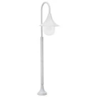 Lampy ogrodowe - vidaXL Lampa ogrodowa na słupku, 120 cm, E27, aluminium, biała - miniaturka - grafika 1