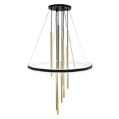 Lampy sufitowe - Wisząca lampa okrąg LUNA 5215 LED 54W 3000K tuba czarny mosiądz - miniaturka - grafika 1