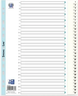 Elba Register Elba Strong-Line® A4+ hvid 1-31 PP - Przekładki do segregatorów - miniaturka - grafika 1