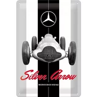 Dekoracje domu - Art Nostalgic 22275 Mercedes-Benz Silver Arrow | retro tabliczka blaszana tabliczka | Vintage-|-dekoracja ścienna | metalowe | 20 x 30 cm 22275 - miniaturka - grafika 1