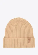 Czapki damskie - Czapka z bawełny klasyczna beżowa - miniaturka - grafika 1