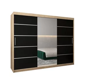 Szafa przesuwna garderoba VERONA 2 250 gł. 62  Sonoma / Czarny - Szafy - miniaturka - grafika 1