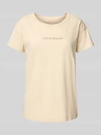 Koszulki i topy damskie - T-shirt z detalem z logo - miniaturka - grafika 1