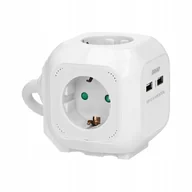 Pozostałe akcesoria sieciowe - Przedłużacz 4 krotny 2P+Z (Schuko), 2xUSB, 1,4m - miniaturka - grafika 1