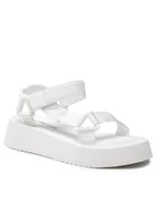 Sandały damskie - Calvin Klein Jeans Sandały Prefresato Sandal 1 YW0YW00557 Biały - miniaturka - grafika 1