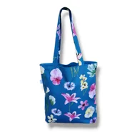 Torby i wózki na zakupy - Torba shopperka torba shopper zakupowa kwiaty - miniaturka - grafika 1