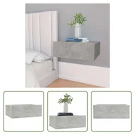 Szafki nocne - The Living Store Wisząca szafka nocna betonowa szara 40x30x15 cm materiał drewnopochodny - miniaturka - grafika 1