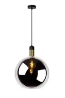 Lampy sufitowe - Lucide Julius lampa wisząca, metal, 40 W, kolor dymu szary, matowe złoto (34438/40/65) - miniaturka - grafika 1