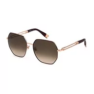 Okulary przeciwsłoneczne - Furla Okulary damskie, Shiny Rose Gold With Bordeaux Parts, 58 - miniaturka - grafika 1