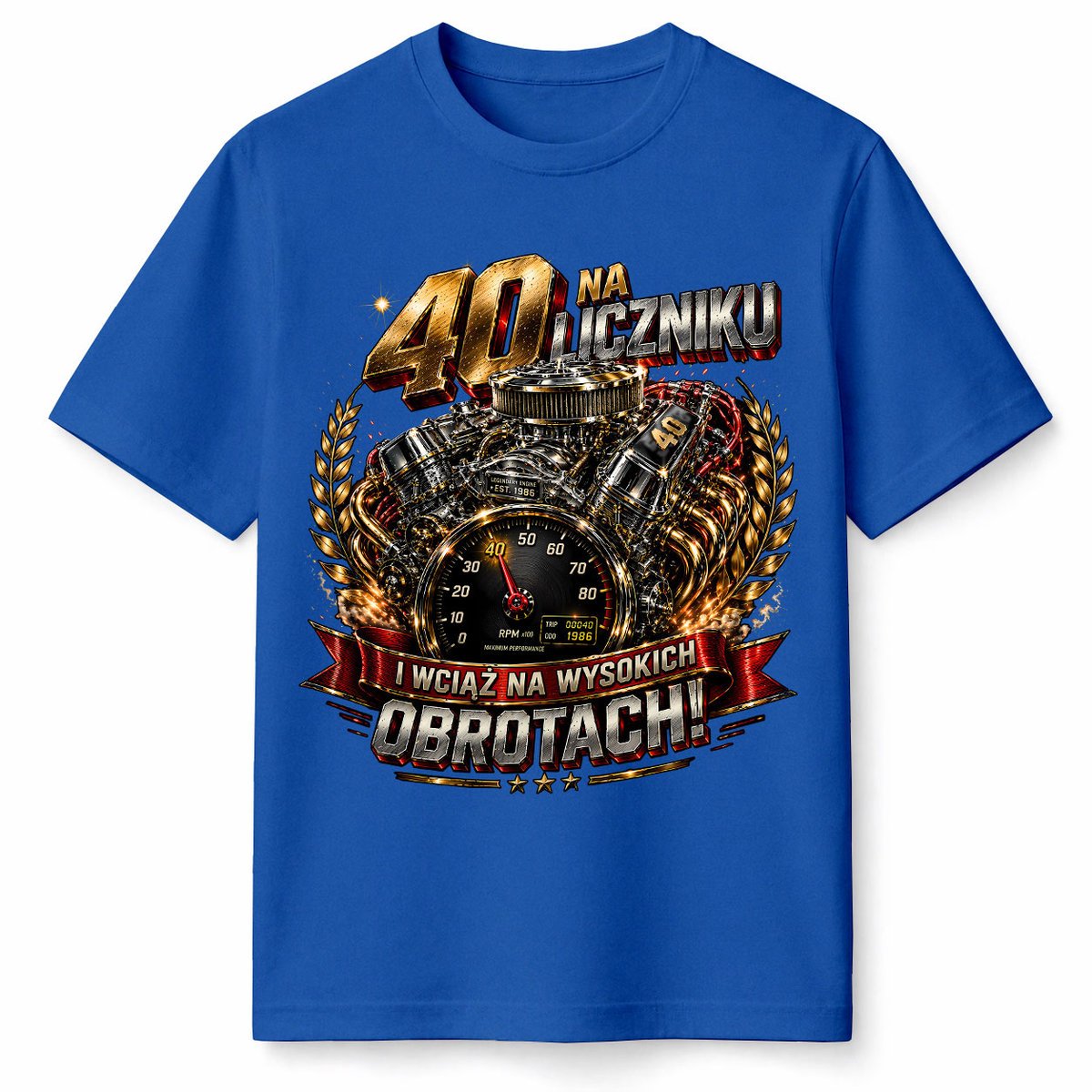 T-SHIRT KOSZULKA MĘSKA NA 40 URODZINY ŚMIESZNA LICZNIKU SILNIK PREZENT L