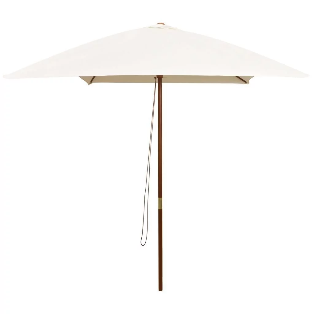 vidaXL Parasol ogrodowy, 200x300 cm, drewniany, kremowy