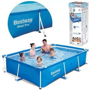 Bestway Prostokątny basen 259x170x61cm ze stalową ramą,  Steel Pro 56403 - Baseny ogrodowe - miniaturka - grafika 2