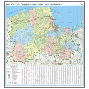 EkoGraf, Województwo pomorskie mapa ścienna na podkładzie do wpinania znaczników - pinboard, 1:200 000 - Mapy i plansze edukacyjne - miniaturka - grafika 1