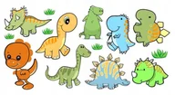 Naklejki na ścianę - Naklejki samoprzylepne dla dzieci dinozaury Dino 1, 60x30 cm - miniaturka - grafika 1