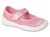 Kapcie damskie - Kapcie baleriny dziecięce dziewczęce na rzepy różowe Befado 209P039-21 - miniaturka - grafika 1