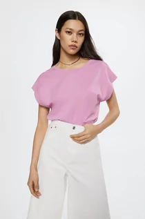 Koszulki i topy damskie - Mango t-shirt bawełniany Sol kolor fioletowy - grafika 1