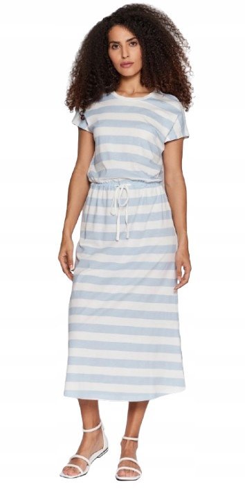 ONLY SUKIENKA W PASKI PROSTA CASUAL MIDI L JGN