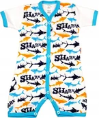 Pajacyki dla niemowląt - PAJAC KRÓTKI rękaw rampers REKINY 56 KLEKLE - miniaturka - grafika 1