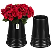 Wazony i flakony - 2 x Flakon wazon Grafitowy cmentarny znicz stożek 24x18,5 cm kompozycja nagrobna - miniaturka - grafika 1