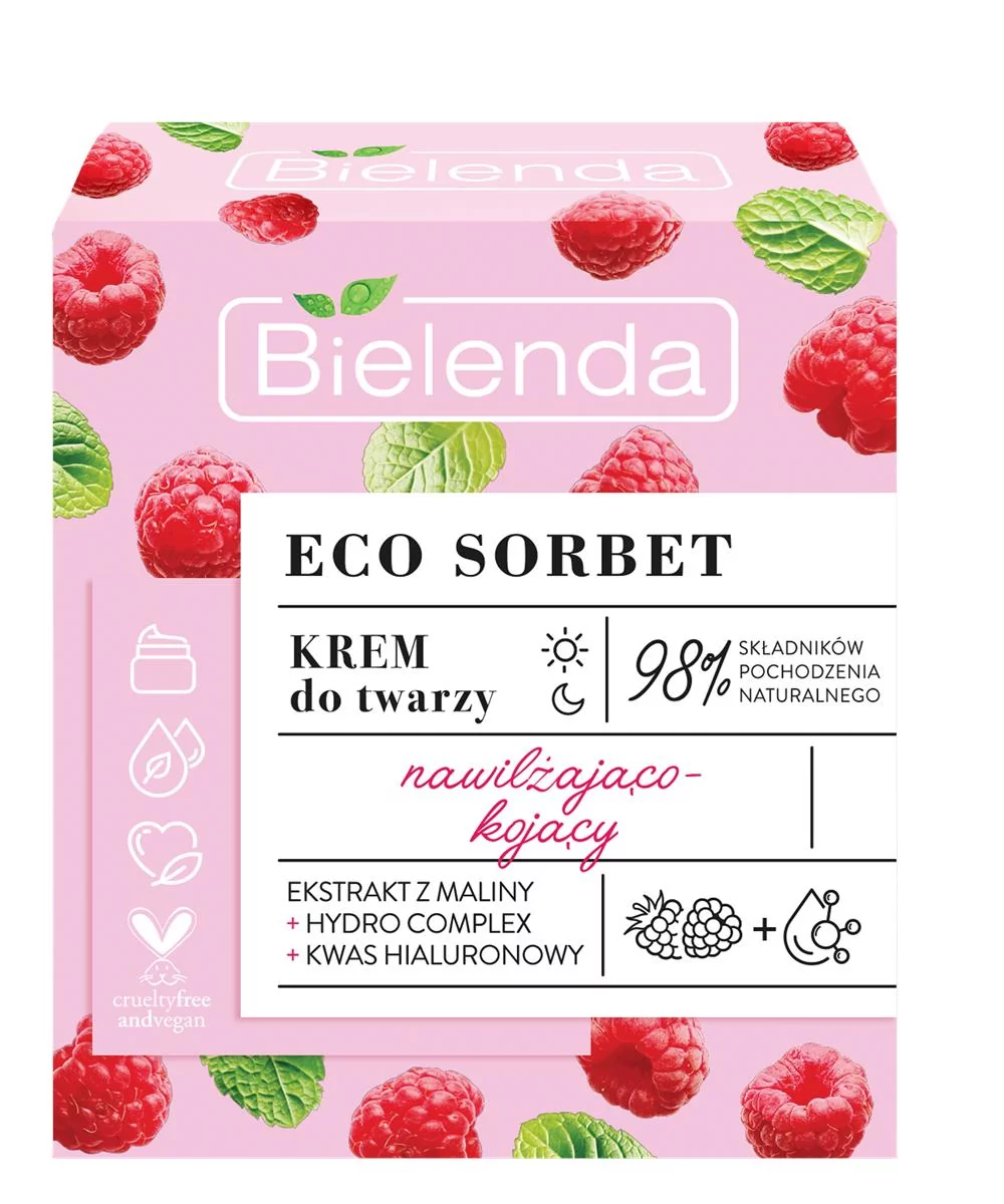 Bielenda Eco Sorbet Malina Krem do twarzy nawilżająco-kojący na dzień i noc 50ml 124494