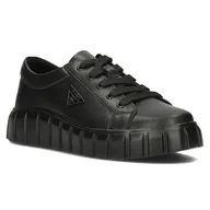 Sneakersy damskie - Buty damskie sneakersy na platformie skórzane czarne Filippo DP4670/23-37 - miniaturka - grafika 1