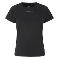 Koszulki i topy damskie - Damska Koszulka z krótkim rękawem CRAFT CORE ESSENCE SS TEE 2 W 1915291-999000 – Czarny - miniaturka - grafika 1